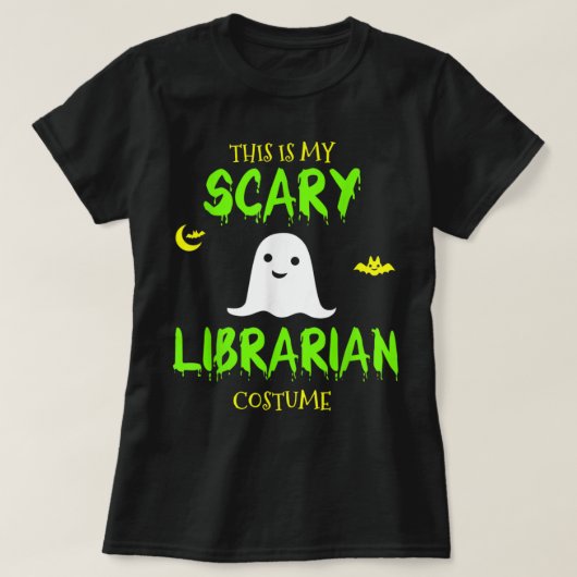 Scary Librarian Costume Halloween Lazy Easy T-shirt (Design voorkant)