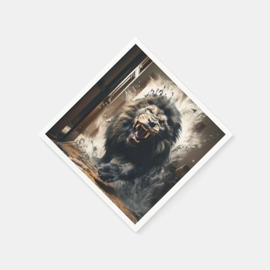 Scary Lion Servet (Hoek)