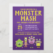 Scary Little Monster Verjaardag Uitnodiging (Voorkant)