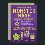 Scary Little Monster Verjaardag Uitnodiging<br><div class="desc">Als u aangepaste kleuren of hulp nodig hebt bij het maken van uw ontwerp,  kunt u contact met ons opnemen op trendyprints.co@gmail.com. We kijken ernaar uit om met u samen te werken!</div>