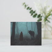 Scary Little Red Riding Hood Werewolf Briefkaart (Staand voorkant)
