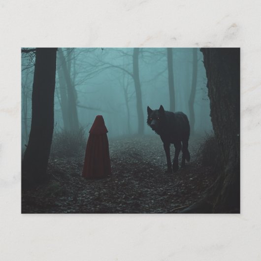 Scary Little Red Riding Hood Werewolf Briefkaart (Voorkant)