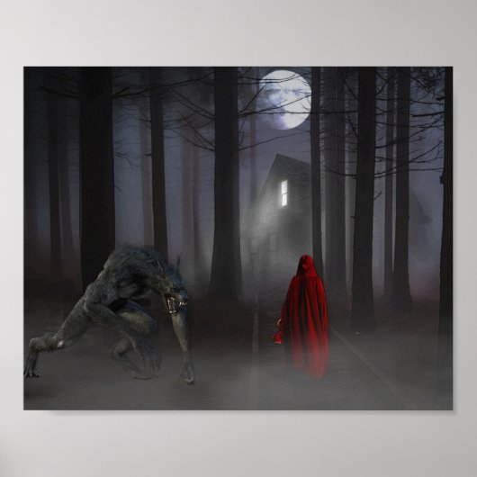 Scary Little Red Riding Hood Werewolf Poster (Voorkant)