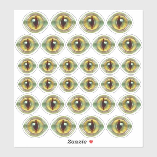 Scary Lizard Alien Dragon Dinosaur Monster Eyes Sticker (Vel)