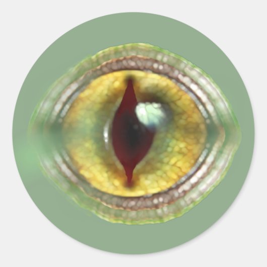 Scary Lizard Reptile Dragon Dinosaur Monster Eye Ronde Sticker (Voorkant)