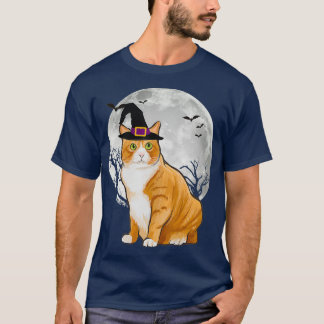 Scary Manx Cat Witch Pet Halloween T-shirt