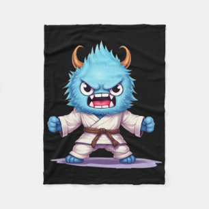 Scary Martial Arts Fighter Karate Boxer Comt Kung Fleece Deken