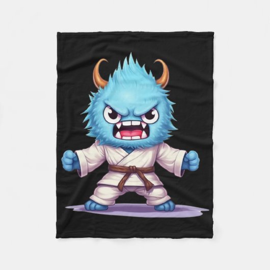 Scary Martial Arts Fighter Karate Boxer Comt Kung Fleece Deken (Voorkant)