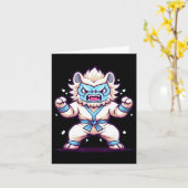 Scary Martial Arts Fighter Karate Boxer Comt Kung  Kaart (Gele Bloem)