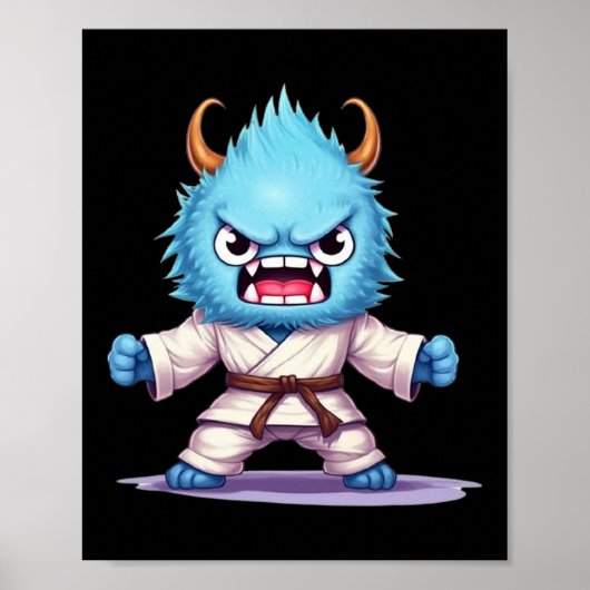 Scary Martial Arts Fighter Karate Boxer Comt Kung Poster (Voorkant)