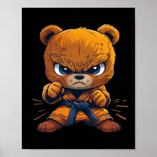 Scary Martial Arts Fighter Karate Boxer Comt Kung Poster (Voorkant)