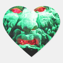 Scary Mask Face in Rock Face Hart Sticker