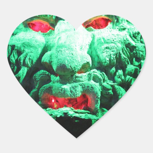 Scary Mask Face in Rock Face Hart Sticker (Voorkant)