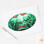 Scary Mask Face in Rock Face Ovale Sticker (Envelop)