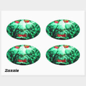 Scary Mask Face in Rock Face Ovale Sticker (Vel)