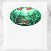 Scary Mask Face in Rock Face Ovale Sticker (Tas)