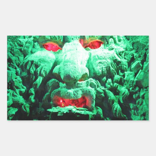 Scary Mask Face in Rock Face Rechthoekige Sticker (Voorkant)