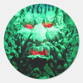 Scary Mask Face in Rock Face Ronde Sticker