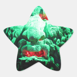 Scary Mask Face in Rock Face Ster Sticker