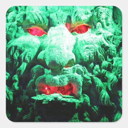 Scary Mask Face in Rock Face Vierkante Sticker (Voorkant)