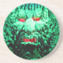 Scary Mask Face in Rock Face Zandsteen Onderzetter