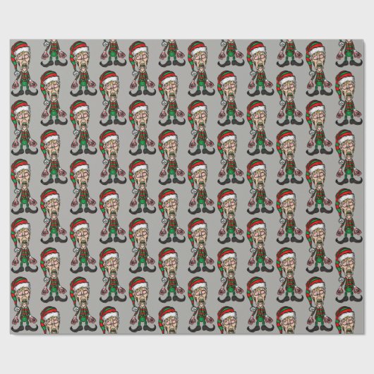 Scary Merry Kerstmis Elf Cadeaupapier (Vlak)