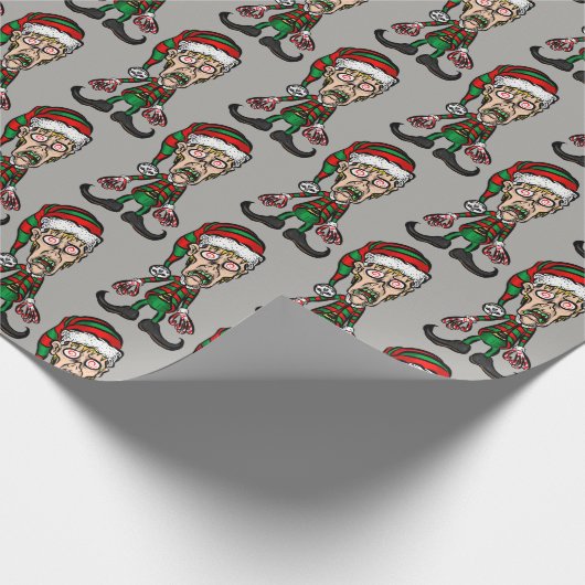 Scary Merry Kerstmis Elf Cadeaupapier (Hoek)