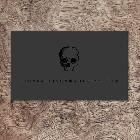 Scary Modern Skull Black Calling Card Contactkaartje
