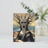 Scary Mona Lisa Horror Briefkaart (Staand voorkant)