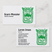 Scary Monster - Groen Visitekaartje (Voorkant / Achterkant)