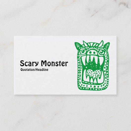 Scary Monster - Groen Visitekaartje (Voorkant)