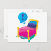 SCARY monster lokt onder de BED Briefkaart (Voorkant / Achterkant)