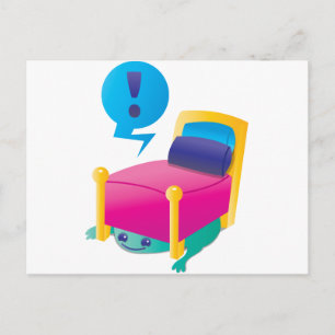 SCARY monster lokt onder de BED Briefkaart