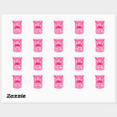 Scary Monster - Neon Red Ronde Sticker (Vel)
