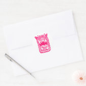 Scary Monster - Neon Red Ronde Sticker (Envelop)