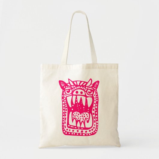 Scary Monster - Neon Red Tote Bag (Voorkant)