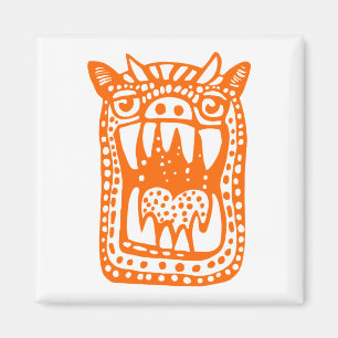 Scary Monster - Oranje Magneet