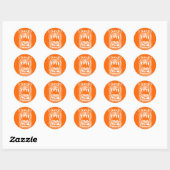 Scary Monster - Oranje Ronde Sticker (Vel)
