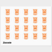 Scary Monster - Oranje Ronde Sticker (Vel)