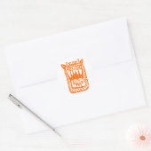 Scary Monster - Oranje Ronde Sticker (Envelop)