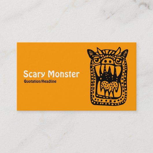 Scary Monster - Oranje voorgrijs achteraan Visitekaartje (Voorkant)