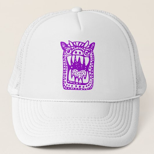 Scary Monster - Paars Trucker Pet (Voorkant)
