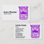 Scary Monster - Paars Visitekaartje (Voorkant / Achterkant)