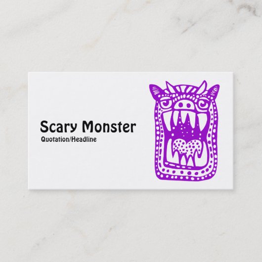 Scary Monster - Paars Visitekaartje (Voorkant)