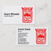 Scary Monster - Rood Visitekaartje (Voorkant / Achterkant)