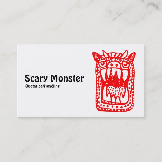 Scary Monster - Rood Visitekaartje (Voorkant)