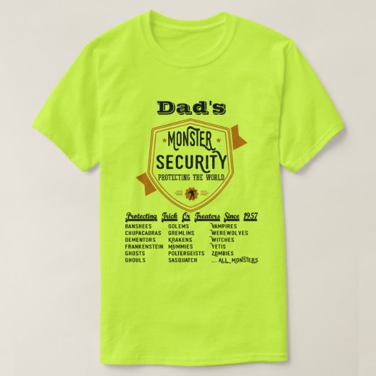 Scary Monster Security Grappig Halloween T-shirt (Design voorkant)