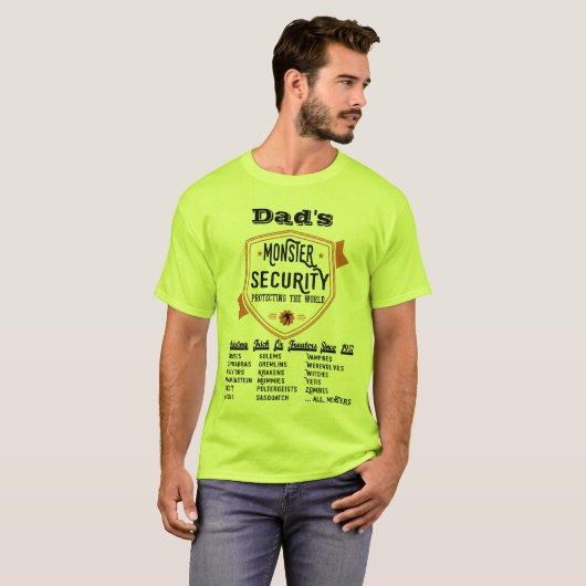 Scary Monster Security Grappig Halloween T-shirt (Voorkant volledig)