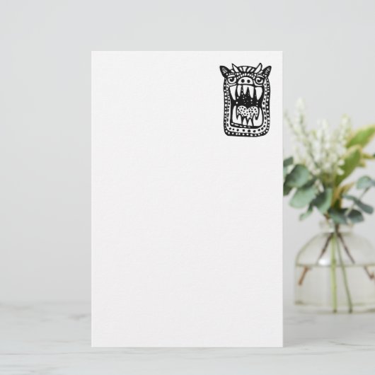 Scary Monster - zwart Briefpapier (Staand voorkant)