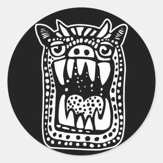 Scary Monster - zwart Ronde Sticker (Voorkant)